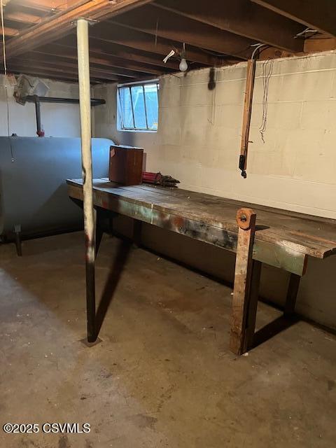 basement with heating fuel