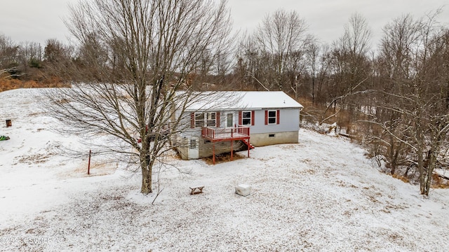 view of front of house with a deck