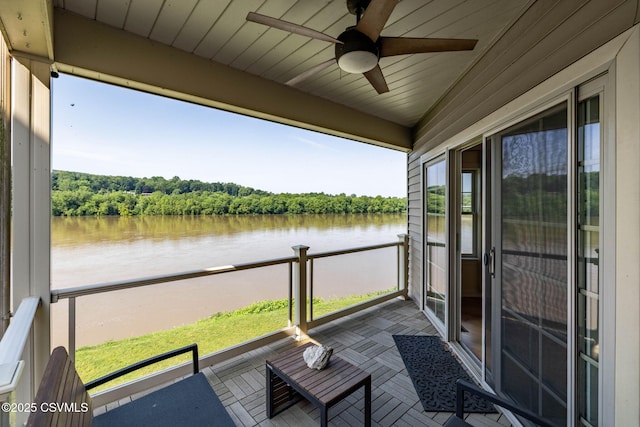 118 Jacobs Landing Way, Danville, PA 17821 - balcony featuring a water view and a ceiling fan