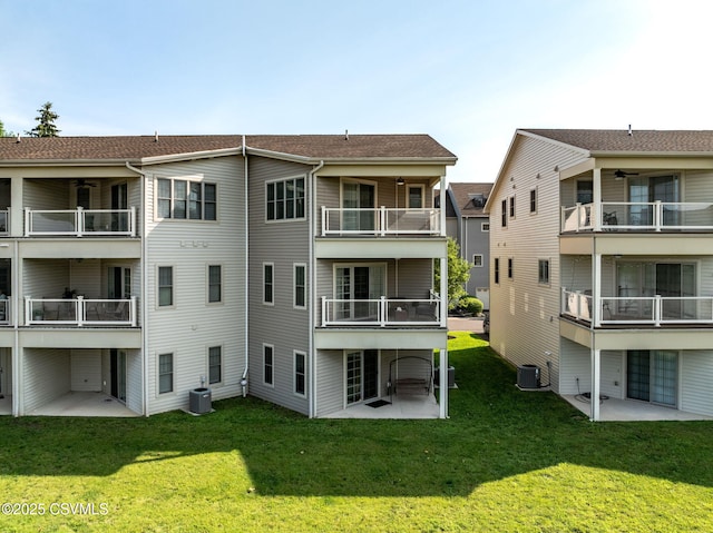 118 Jacobs Landing Way, Danville, PA 17821 - back of house with a balcony, a patio area, a lawn, and a ceiling fan