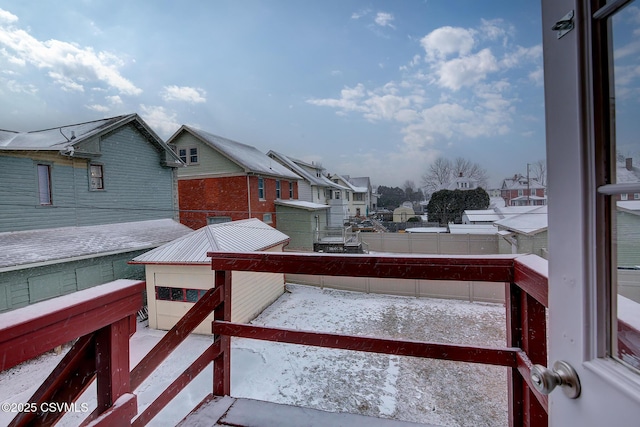 view of yard with fence and a residential view