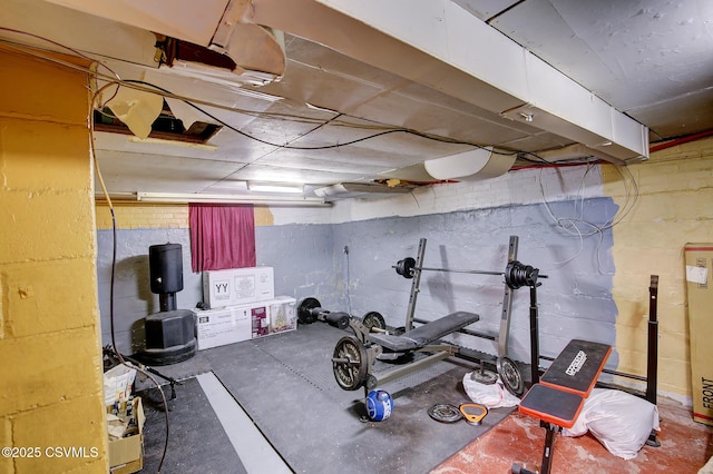 view of workout area