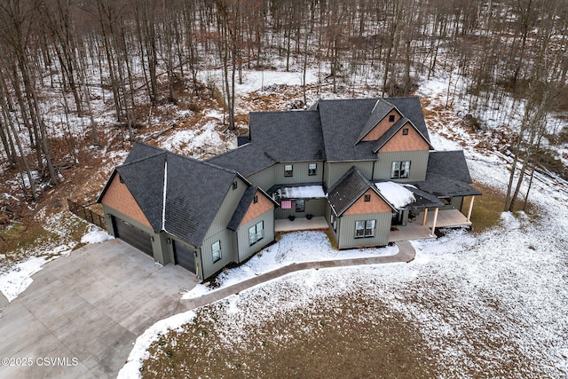 view of snowy aerial view