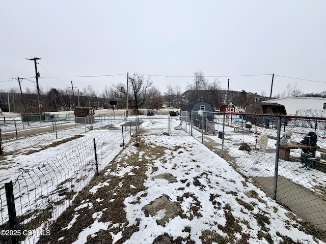 view of snowy yard