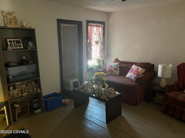 living area featuring wood finished floors