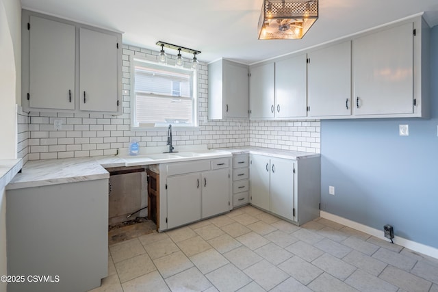 1041 Pine St, Kulpmont, PA 17834 - kitchen with backsplash and light countertops
