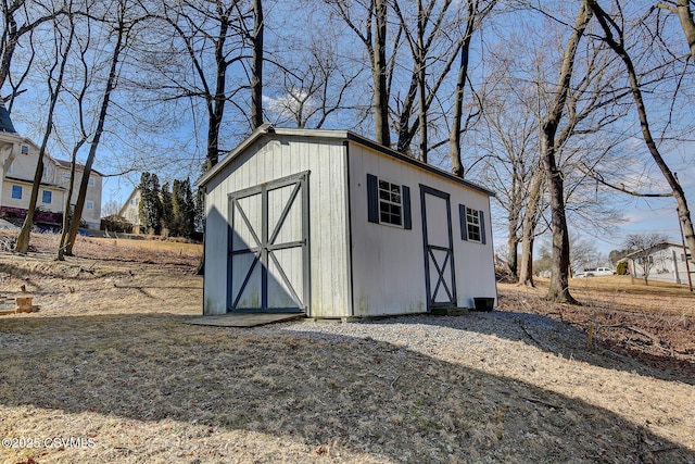 view of shed