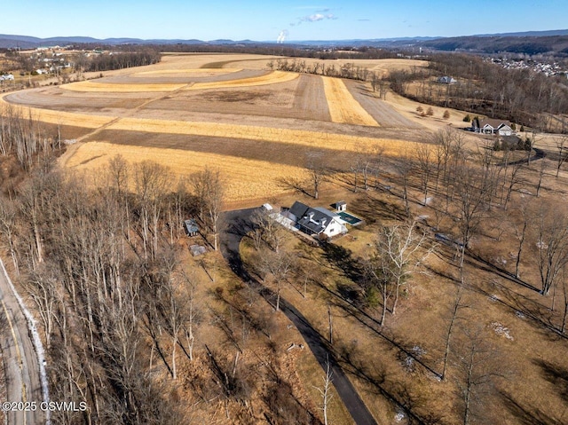 bird's eye view with a rural view