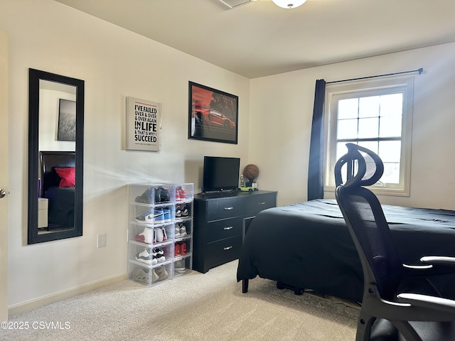 home office featuring carpet, visible vents, and baseboards