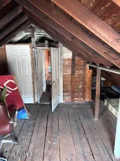 view of unfinished attic