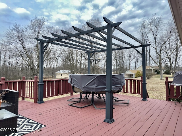 wooden deck with a pergola