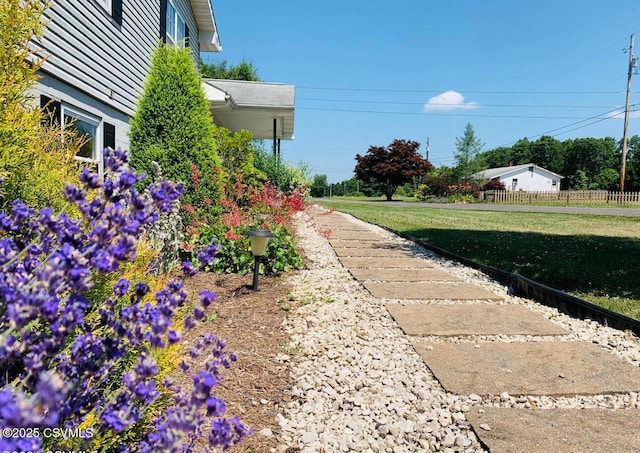 view of yard with fence