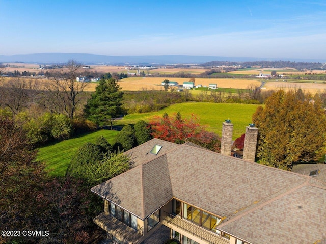 bird's eye view featuring a rural view