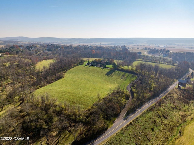 bird's eye view with a rural view