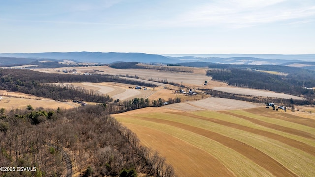 drone / aerial view with a mountain view