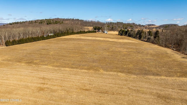 aerial view featuring a rural view