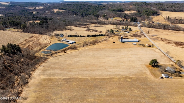 bird's eye view with a rural view