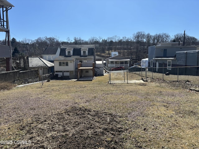 view of yard with fence