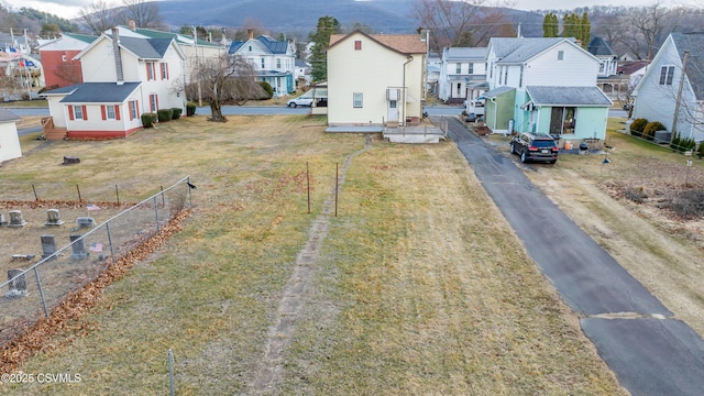 aerial view with a residential view