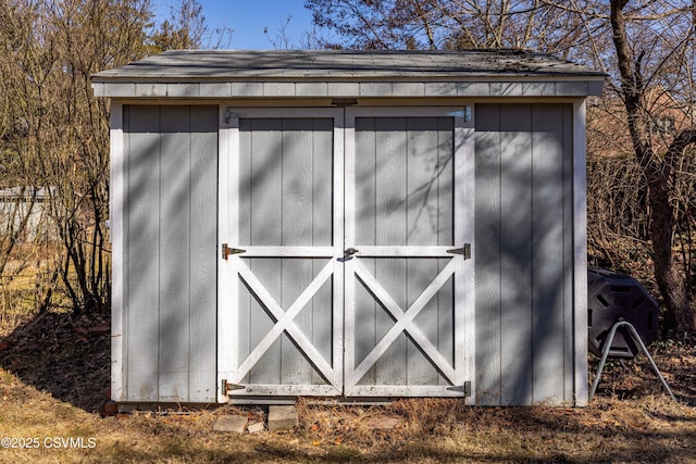 view of shed