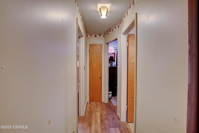 hallway featuring light wood-style floors