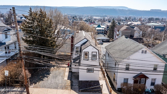 aerial view with a mountain view