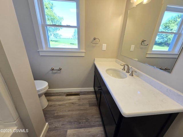 36 Starner Rd, Danville, PA 17821 - bathroom with vanity, toilet, wood finished floors, and baseboards