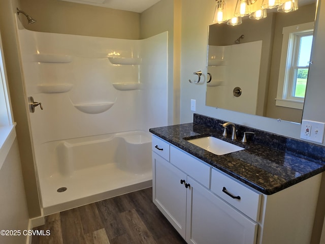 36 Starner Rd, Danville, PA 17821 - full bathroom featuring a shower, wood finished floors, and vanity