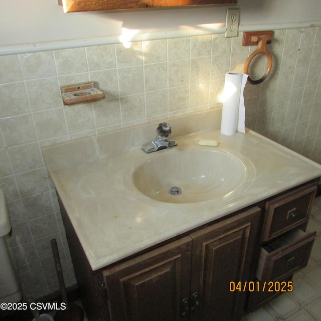 1017 Edison Ave, Sunbury, PA 17801 - bathroom with vanity and tile walls