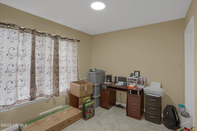 office space featuring light colored carpet
