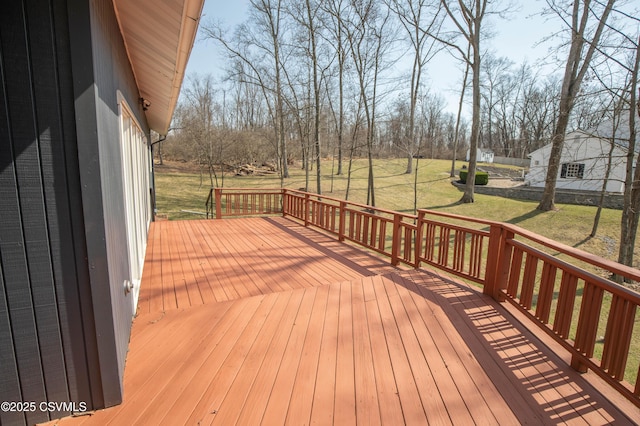 deck with a lawn
