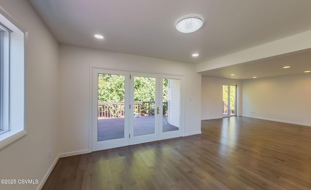87 Lindsey Ave, Danville, PA 17821 - empty room with baseboards, recessed lighting, and wood finished floors
