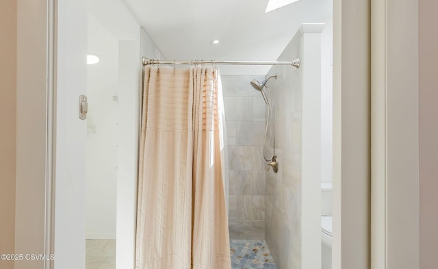 87 Lindsey Ave, Danville, PA 17821 - bathroom with a tile shower and toilet