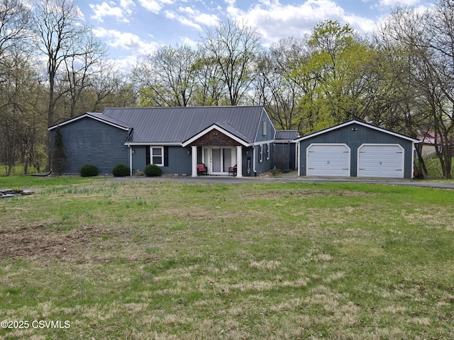 444 Frederick Dr, Watsontown, PA 17777 - single story home featuring covered porch, metal roof, and a front yard