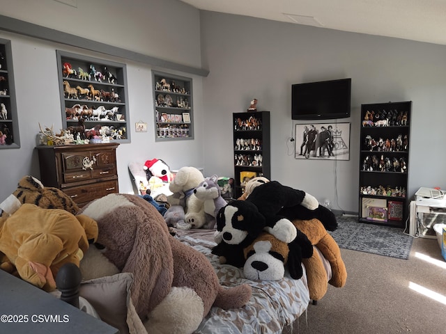 444 Frederick Dr, Watsontown, PA 17777 - bedroom featuring carpet floors and vaulted ceiling