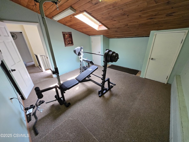 444 Frederick Dr, Watsontown, PA 17777 - exercise room featuring wood ceiling and lofted ceiling