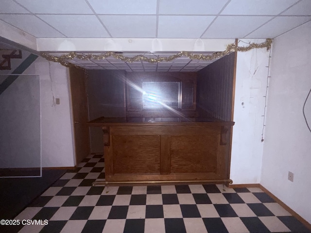 73 Seneca Dr, Shickshinny, PA 18655 - interior space with tile patterned floors, baseboards, and a drop ceiling