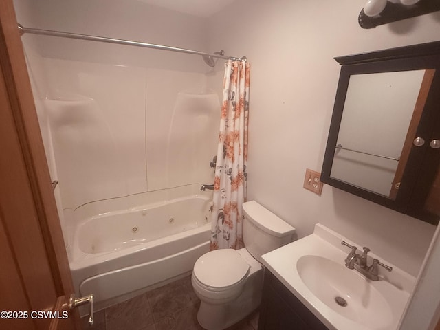 73 Seneca Dr, Shickshinny, PA 18655 - full bathroom with tile patterned floors, shower / bath combination with curtain, vanity, and toilet