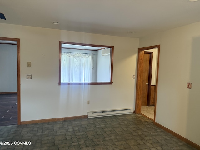73 Seneca Dr, Shickshinny, PA 18655 - empty room featuring baseboard heating, baseboards, brick patterned floor, and recessed lighting