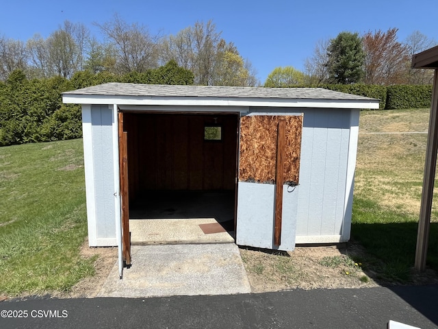 view of shed