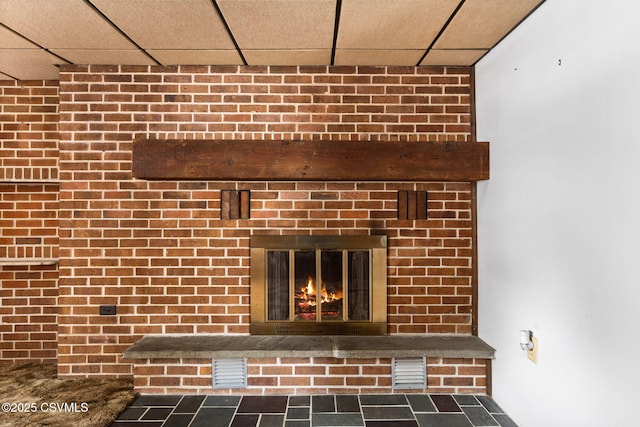1205 N River Ave, Sunbury, PA 17801 - detailed view of a drop ceiling and a fireplace