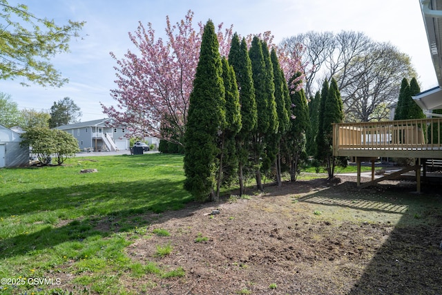302 Walnut St, Selinsgrove, PA 17870 - view of yard featuring a wooden deck and stairway