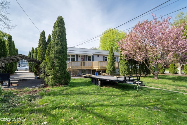302 Walnut St, Selinsgrove, PA 17870 - view of yard with a deck and a detached carport