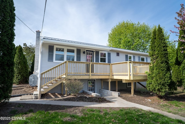 302 Walnut St, Selinsgrove, PA 17870 - view of front of home with stairs and a wooden deck