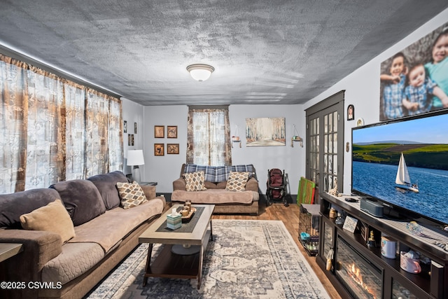 living area featuring wood finished floors