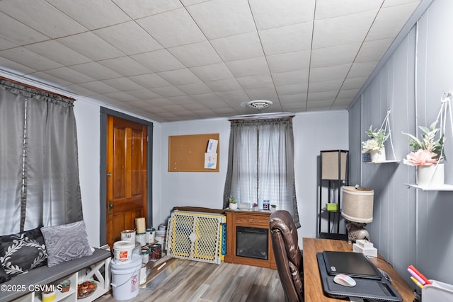 office with wood finished floors