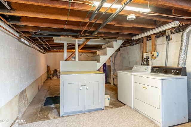 washroom featuring laundry area and washer and dryer