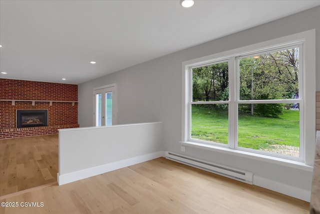92 Valley View Rd, Lewisburg, PA 17837 - interior space featuring a baseboard radiator, light wood finished floors, and recessed lighting