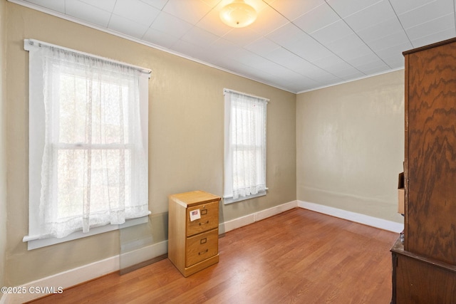 341 Dewart St, Danville, PA 17821 - empty room featuring crown molding, healthy amount of natural light, light wood-style floors, and baseboards