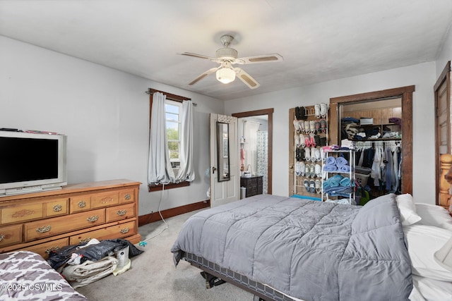 276 3rd St, New Columbia, PA 17856 - bedroom featuring light colored carpet, baseboards, and a ceiling fan